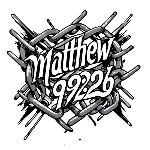 "Matthew 19:26" broken chain links tattoo design idea