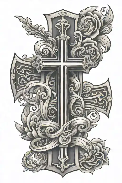 cross with word Cruz tattoo design idea