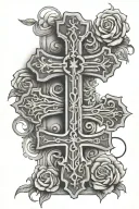 cross with word Cruz tattoo design idea