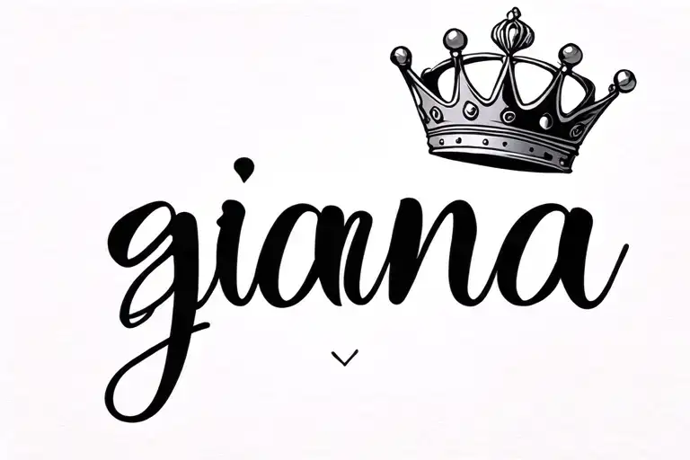 i want a small name tattoo that says "gianna" witten in cursive with a crown next to it   tattoo design idea