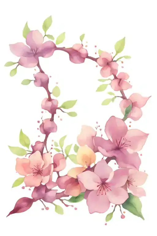 seratonin, dopoaimin, & adrenaline molecule with flowers tattoo design idea