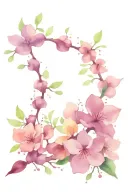 seratonin, dopoaimin, & adrenaline molecule with flowers tattoo design idea