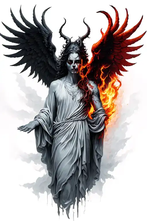 heaven vs Hell tattoo design idea