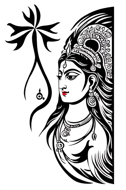 lord shiva trishul, laxmi, traveler exploring, karma, non judgmental tattoo design idea