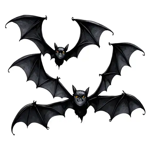 feminine bats flying across the collarbones from shoulder to shoulder tattoo design idea