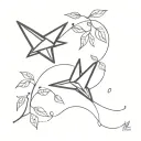 paper plane and vine going tattoo design idea
