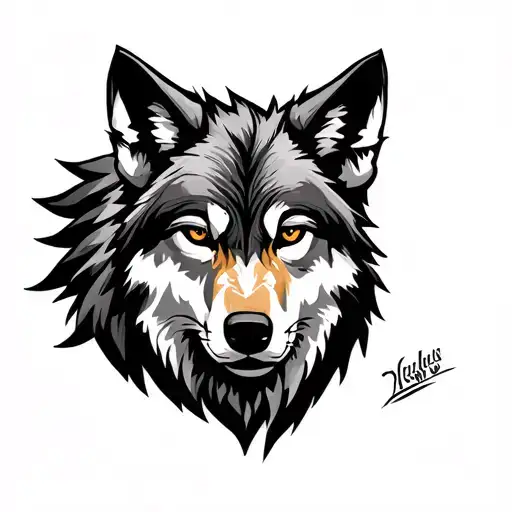 wolf with some tribe  tattoo design idea