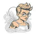 50s lol doll man tattoo design idea