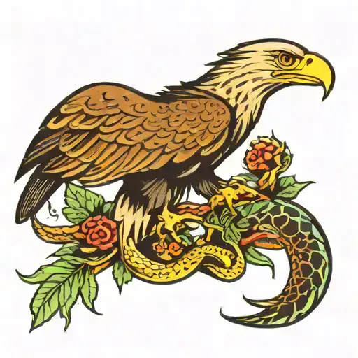 eagle and snake tattoo design idea