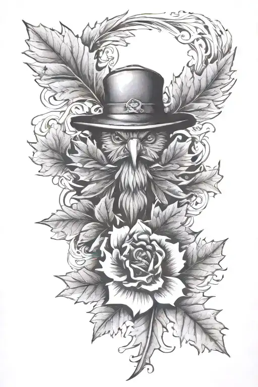 polish canadian maple leaf and eagle tattoo design idea