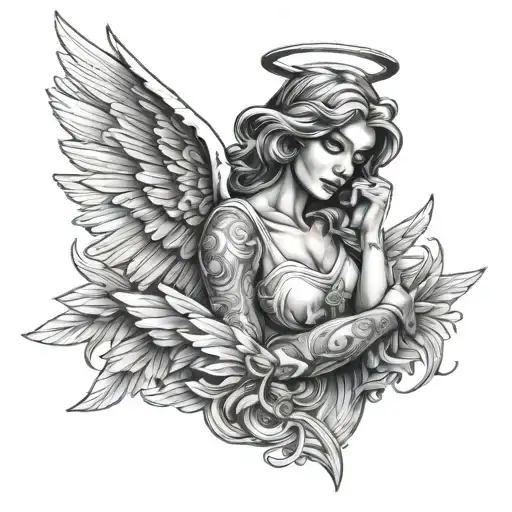 Angel Gangster tattoo design idea