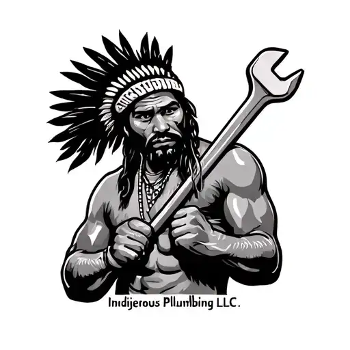 "Indigenous Plumbing LLC " "Indigenous Plumbing LLC " "Indigenous Plumbing " "Indigenous Plumbing " dread indigenous men holding wrench tattoo design idea