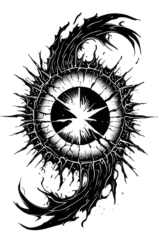 Darkside broken circle tattoo design idea