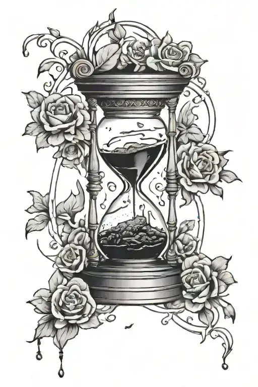 broken hourglass tattoo tattoo design idea