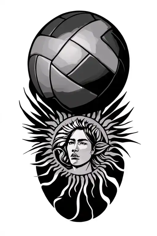 filipino tribal, volleyball, rays sun tattoo design idea