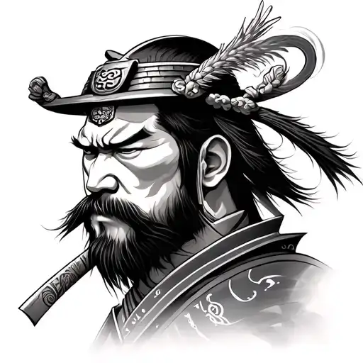 Samurai japanese tattoo design idea