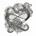 infinity and electrocardiogram waves tattoo design idea
