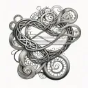 infinity and electrocardiogram waves tattoo design idea