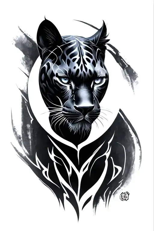 Black panther head Inspired Tattoo tattoo design idea