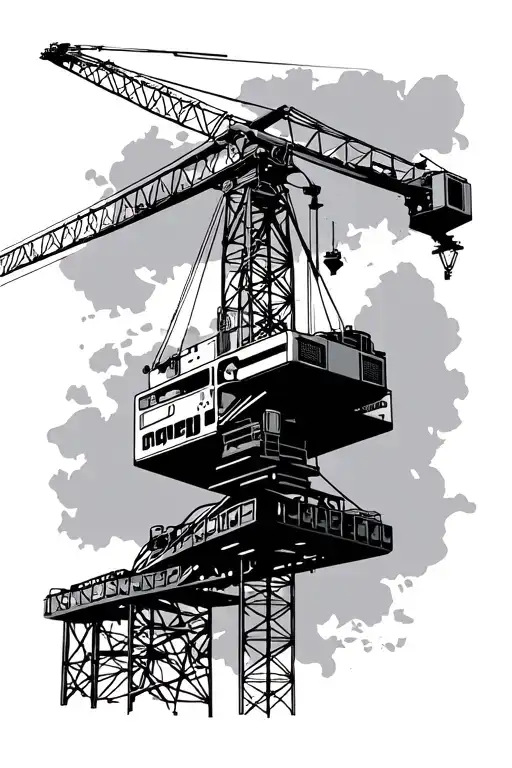 construction crane tattoo design idea