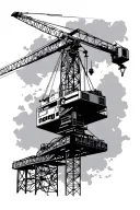 construction crane tattoo design idea
