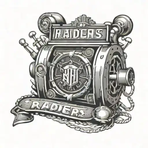 slot machine,raiders football logo,  tattoo design idea