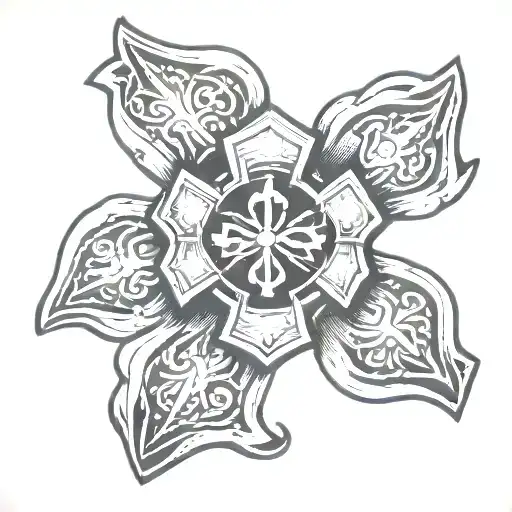 star of life with Maltese cross tattoo design idea