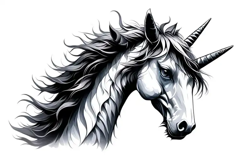 unicorn with rainbows for eyes white dragon tattoo design idea
