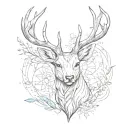 deer head tattoo design idea
