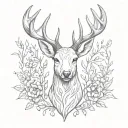 deer head tattoo design idea