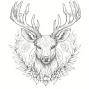 deer head tattoo design idea