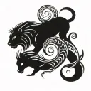 zodiac leo, virgo, capricorn and pisces tattoo design idea