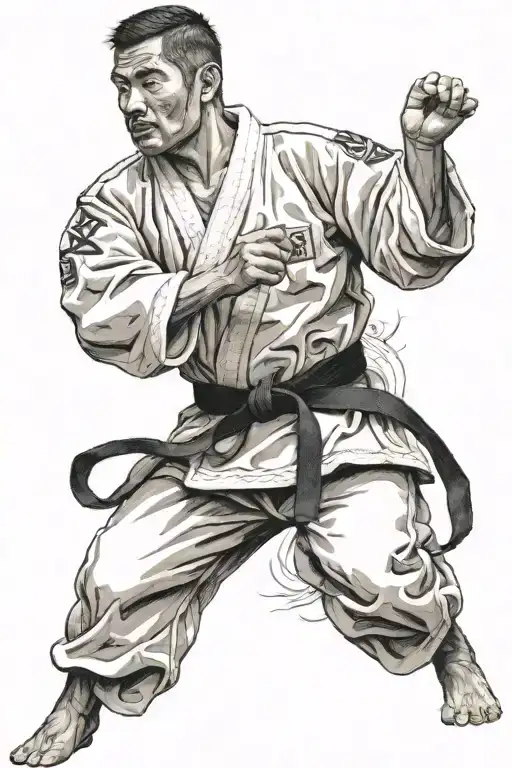 karate black belt tattoo design idea