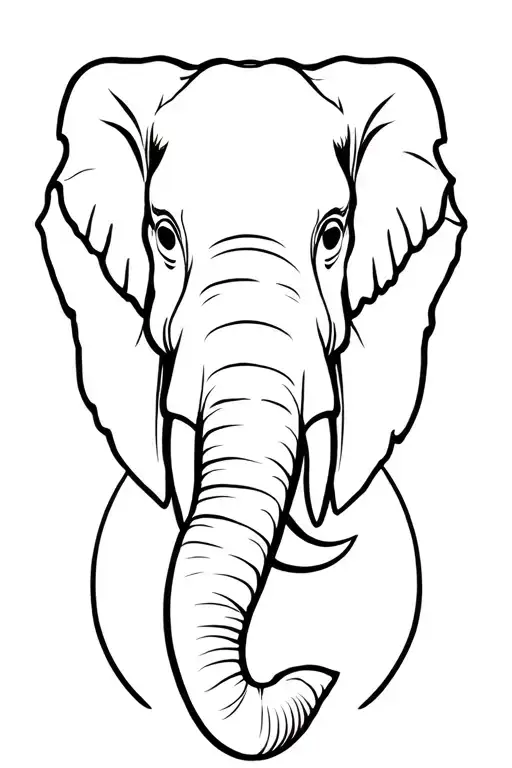 Face of a real elephant tattoo design idea