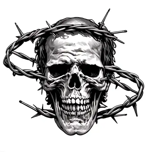 Barbed wire for a slave's asshole surrounded tattoo design idea