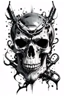 biomechanic shock absorber tattoo design idea