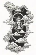head in the clouds but my gravity's centered" tattoo design idea