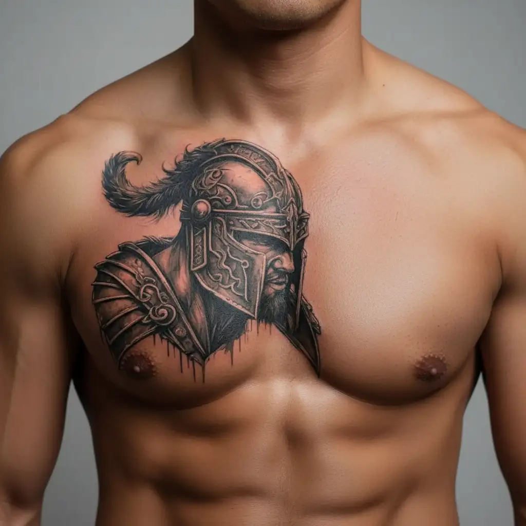 Roman gladiator tattoo design idea