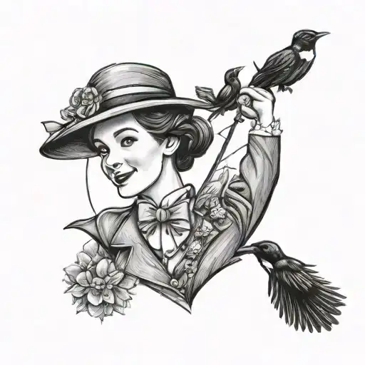mary poppins tattoo design idea