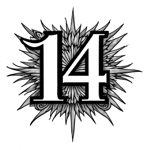 Roman Numeral 14 tattoo design idea