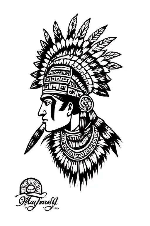 Mayan warrior tattoo design idea