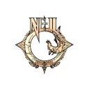 Sagittarius that shows the word NEIL tattoo design idea