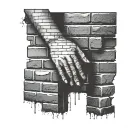 brick wall built with hands tattoo design idea