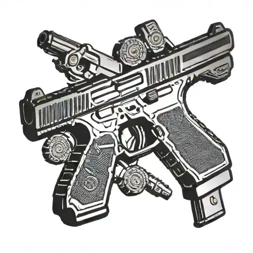 glock and target tattoo design idea