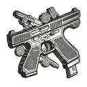 glock and target tattoo design idea