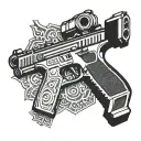 glock and target tattoo design idea