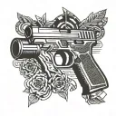 glock and target tattoo design idea