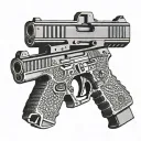 glock and target tattoo design idea