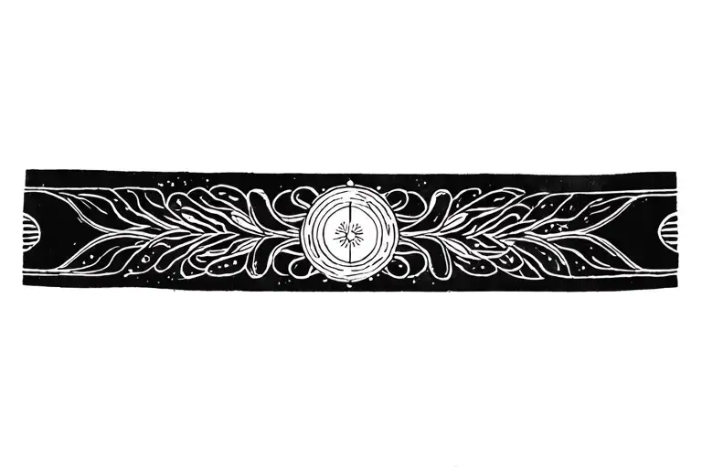 wrist band medieval, mystic, japanese, suprnatural, dark tattoo design idea
