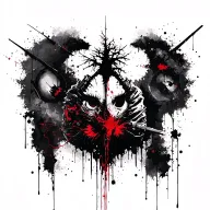 warrior angles incorporating elements like trees tattoo design idea